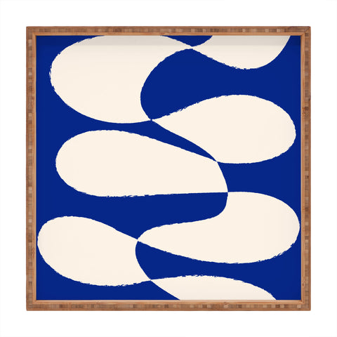 thespacehouse MidCentury Modern Abstract Blue Square Tray