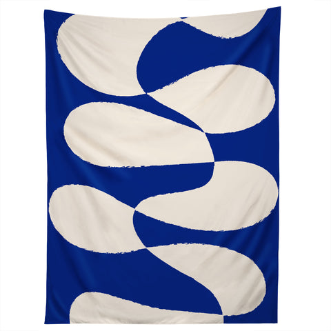 thespacehouse MidCentury Modern Abstract Blue Tapestry