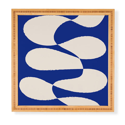 thespacehouse MidCentury Modern Abstract Blue Framed Wall Art