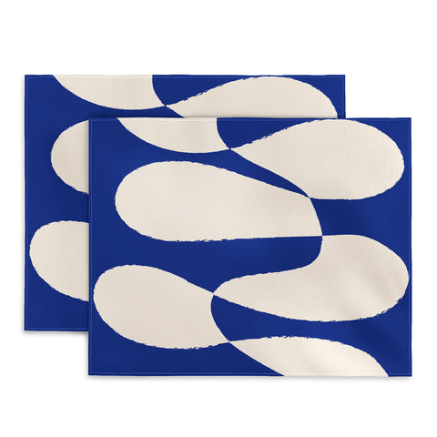 thespacehouse MidCentury Modern Abstract Blue Placemat