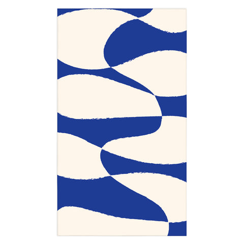 thespacehouse MidCentury Modern Abstract Blue Tablecloth