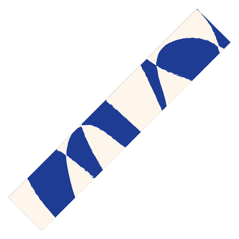 thespacehouse MidCentury Modern Abstract Blue Table Runner