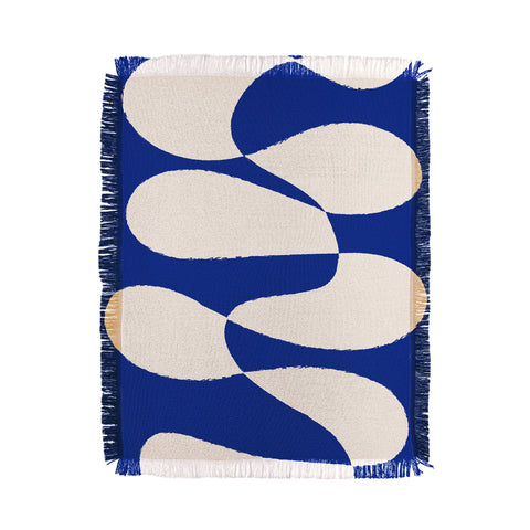 thespacehouse MidCentury Modern Abstract Blue Throw Blanket