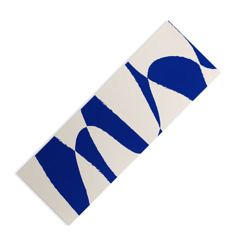 thespacehouse MidCentury Modern Abstract Blue Yoga Mat