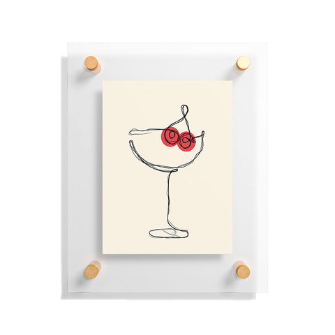 thespacehouse Minimalist Cherry Cosmo Floating Acrylic Print