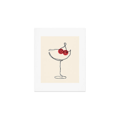 thespacehouse Minimalist Cherry Cosmo Art Print