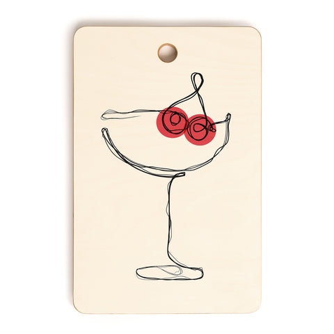 thespacehouse Minimalist Cherry Cosmo Cutting Board Rectangle