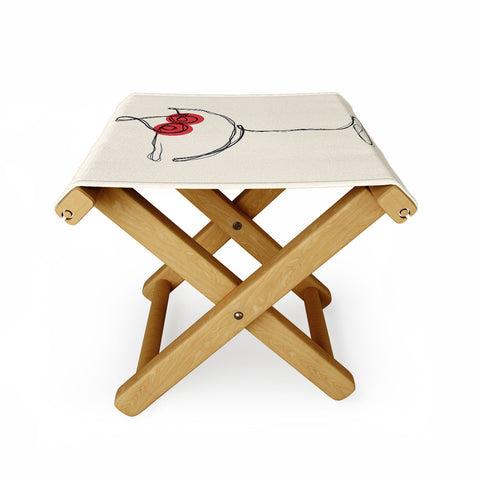 thespacehouse Minimalist Cherry Cosmo Folding Stool