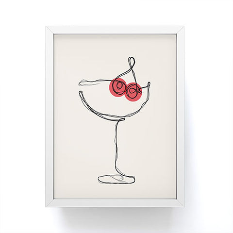 thespacehouse Minimalist Cherry Cosmo Framed Mini Art Print