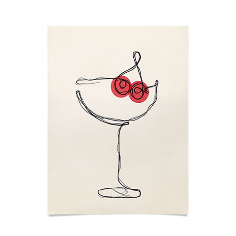 thespacehouse Minimalist Cherry Cosmo Poster