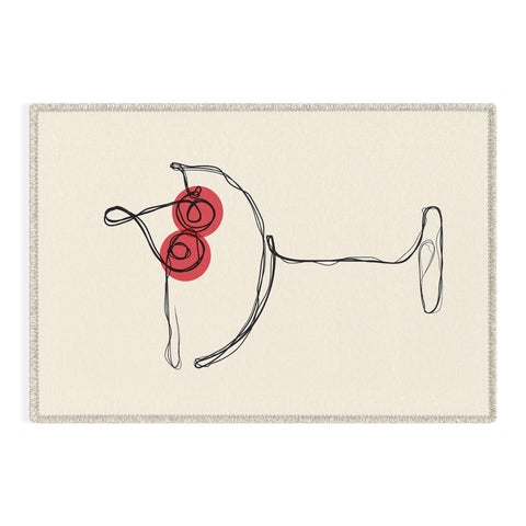 thespacehouse Minimalist Cherry Cosmo Outdoor Rug