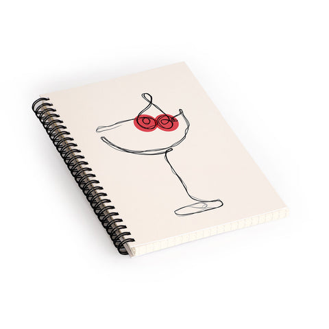 thespacehouse Minimalist Cherry Cosmo Spiral Notebook