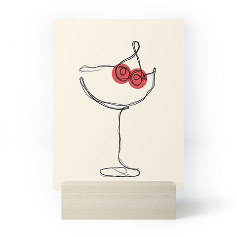 thespacehouse Minimalist Cherry Cosmo Mini Art Print