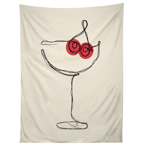 thespacehouse Minimalist Cherry Cosmo Tapestry