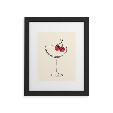 thespacehouse Minimalist Cherry Cosmo Framed Art Print