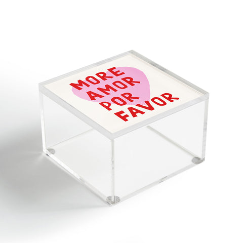thespacehouse More Amor Por Favor Pink Red Acrylic Box