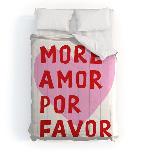 thespacehouse More Amor Por Favor Pink Red Comforter