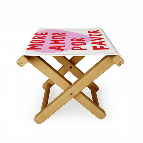 thespacehouse More Amor Por Favor Pink Red Folding Stool