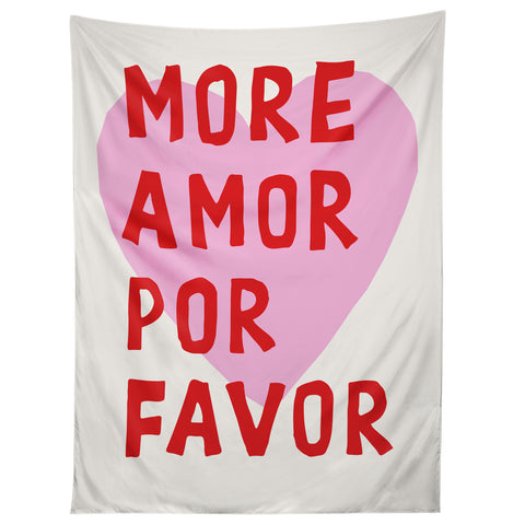 thespacehouse More Amor Por Favor Pink Red Tapestry