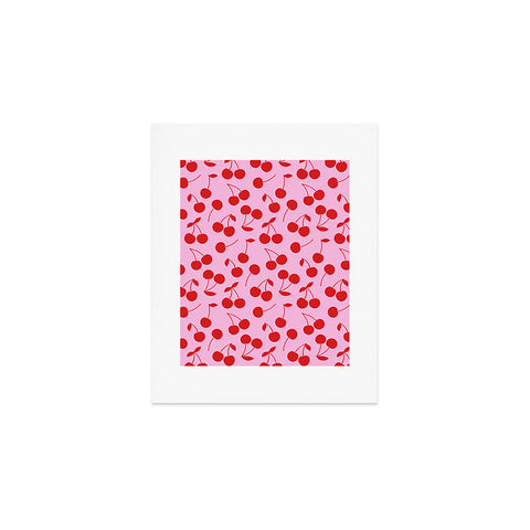 thespacehouse Pink Red Cherries Art Print