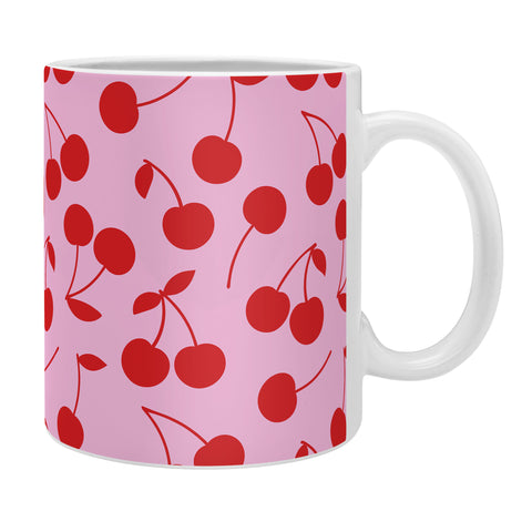 thespacehouse Pink Red Cherries Coffee Mug