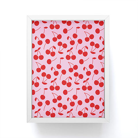 thespacehouse Pink Red Cherries Framed Mini Art Print