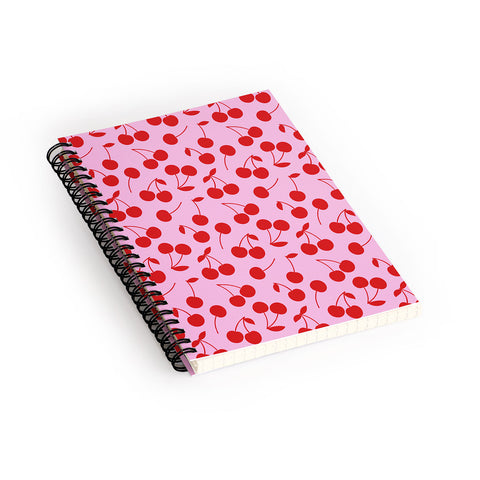 thespacehouse Pink Red Cherries Spiral Notebook