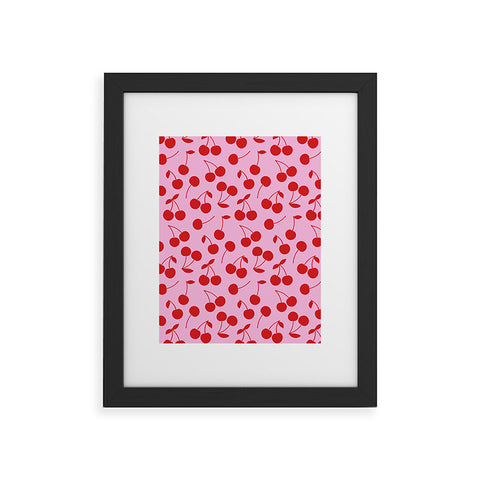 thespacehouse Pink Red Cherries Framed Art Print