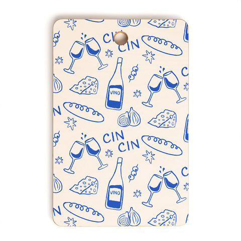 thespacehouse Wine and Cheese Cheers Cutting Board Rectangle