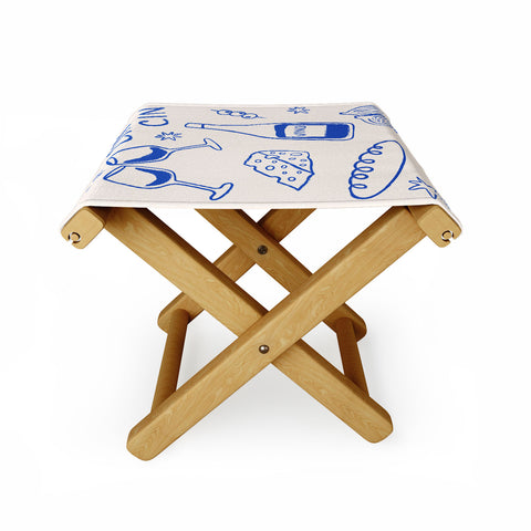 thespacehouse Wine and Cheese Cheers Folding Stool