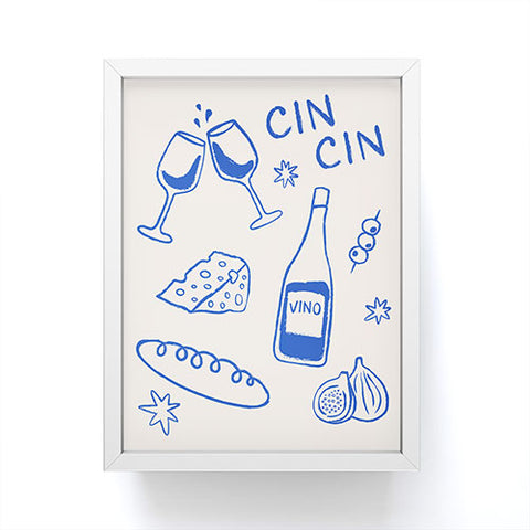 thespacehouse Wine and Cheese Cheers Framed Mini Art Print