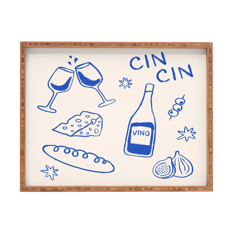 thespacehouse Wine and Cheese Cheers Rectangular Tray