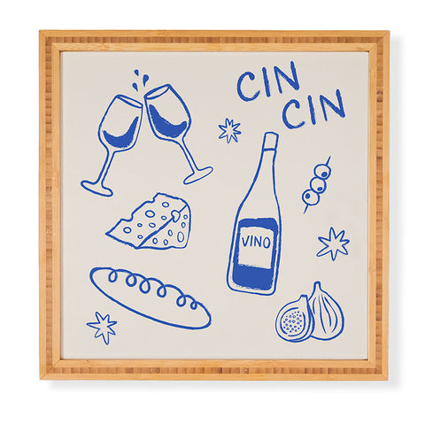thespacehouse Wine and Cheese Cheers Framed Wall Art