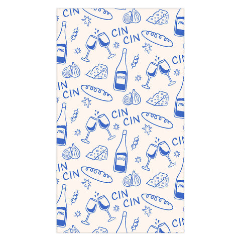 thespacehouse Wine and Cheese Cheers Tablecloth