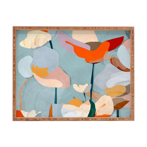ThingDesign Abstract Art Flowers Rectangular Tray