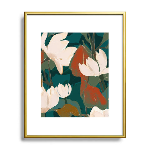 ThingDesign Abstract Art Garden Flowers Metal Framed Art Print