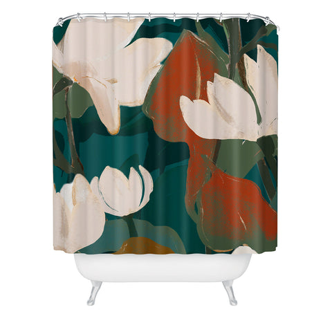 ThingDesign Abstract Art Garden Flowers Shower Curtain