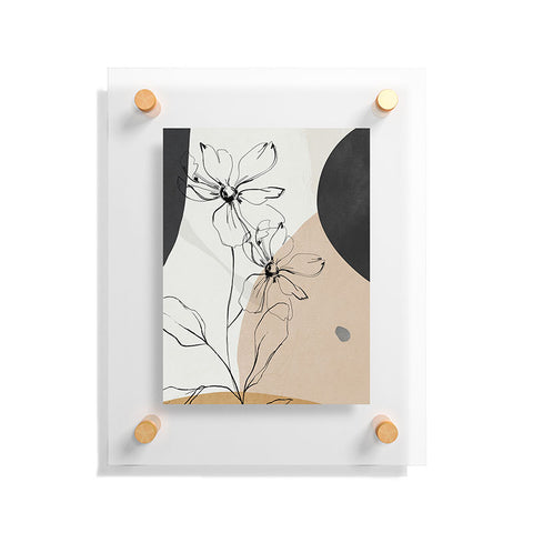 ThingDesign Abstract Art Minimal Flowers Floating Acrylic Print