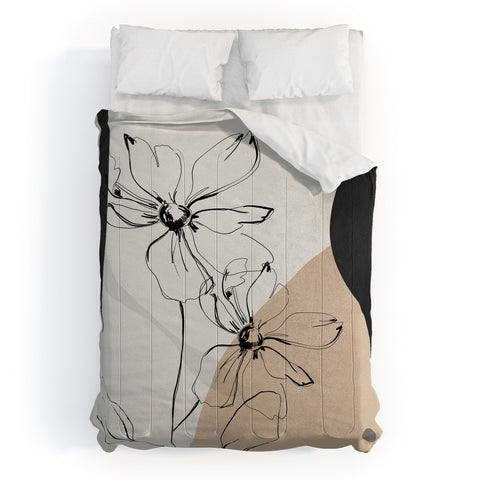 ThingDesign Abstract Art Minimal Flowers Comforter