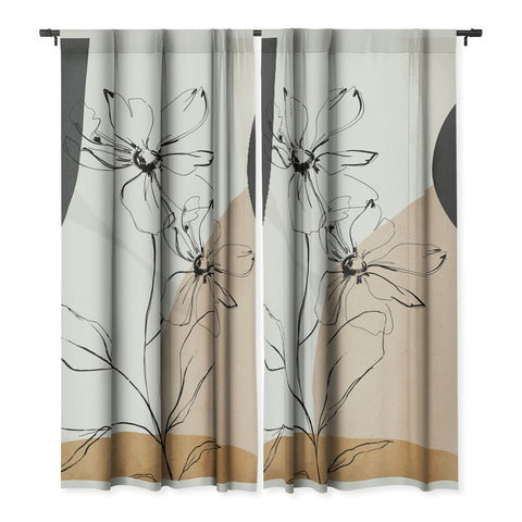 ThingDesign Abstract Art Minimal Flowers Blackout Non Repeat