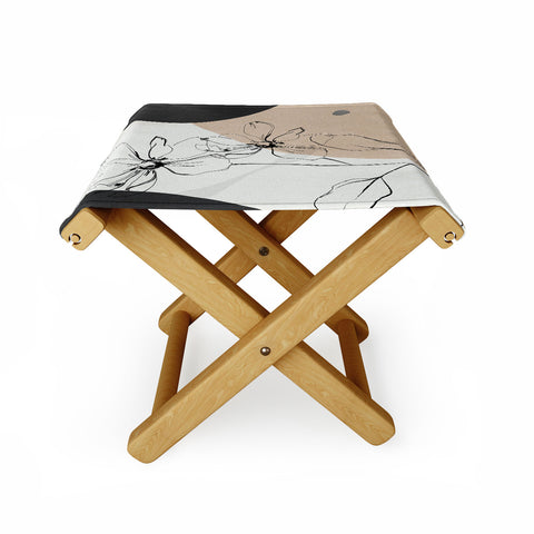 ThingDesign Abstract Art Minimal Flowers Folding Stool