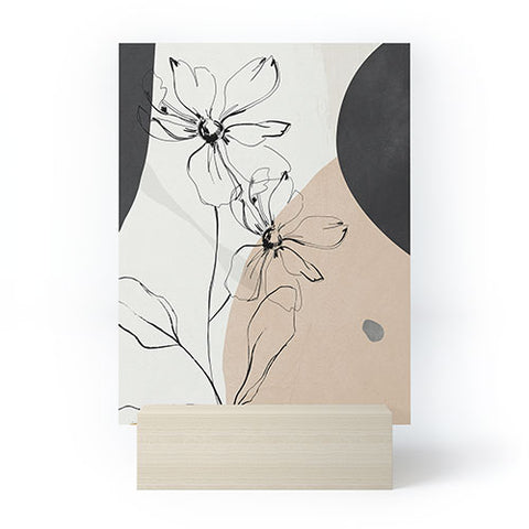 ThingDesign Abstract Art Minimal Flowers Mini Art Print