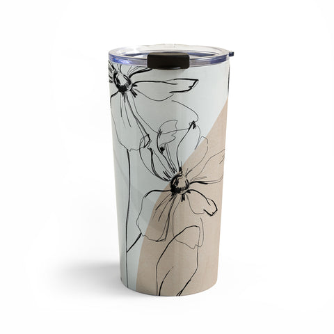 ThingDesign Abstract Art Minimal Flowers Travel Mug