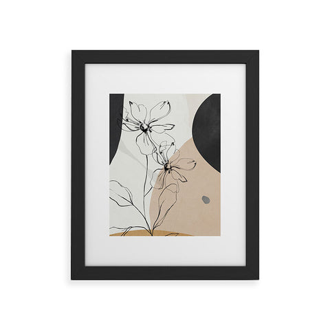 ThingDesign Abstract Art Minimal Flowers Framed Art Print