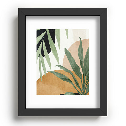 ThingDesign Abstract Art Tropical Leaves 4 Recessed Framing Rectangle