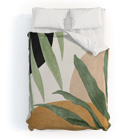 ThingDesign Abstract Art Tropical Leaves 4 Duvet Cover