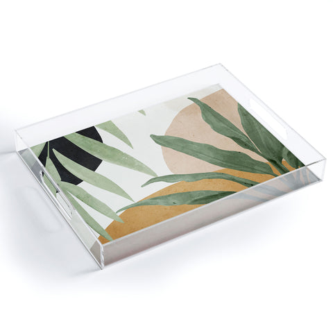 ThingDesign Abstract Art Tropical Leaves 4 Acrylic Tray