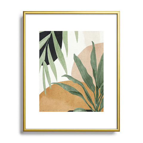ThingDesign Abstract Art Tropical Leaves 4 Metal Framed Art Print