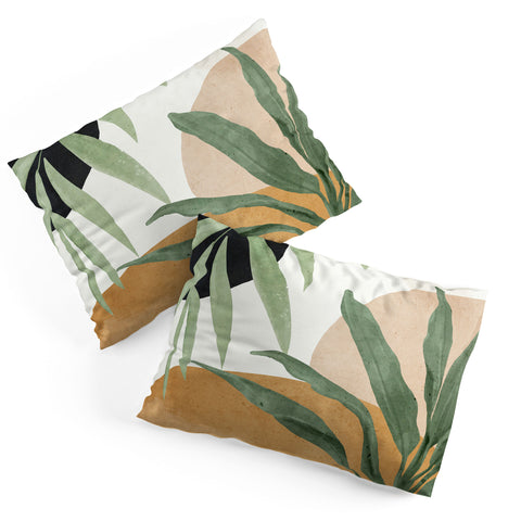 ThingDesign Abstract Art Tropical Leaves 4 Pillow Shams