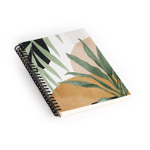 ThingDesign Abstract Art Tropical Leaves 4 Spiral Notebook